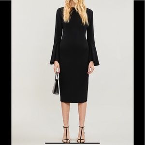 REISS Annie fluted-sleeve crepe midi dress